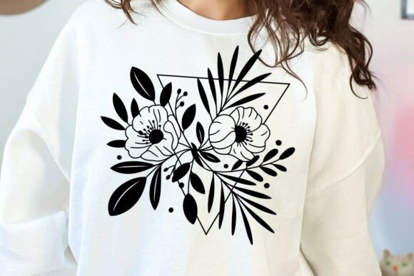 Bohemian Flowers and Triangle Svg