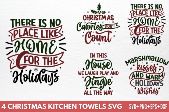 Christmas Kitchen Towels SVG