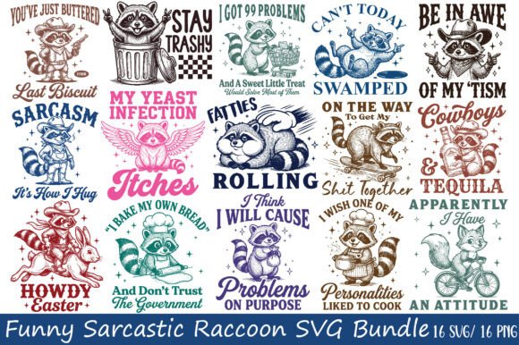 Funny Sarcastic Raccoon SVG Bundle Review