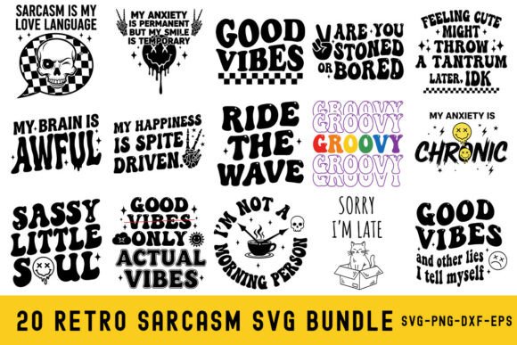 Retro Sarcasm Svg Bundle, Funny Quotes