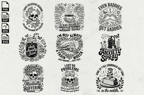 Snarky Skull SVG Bundle: Sarcastic Charm for Craft Projects